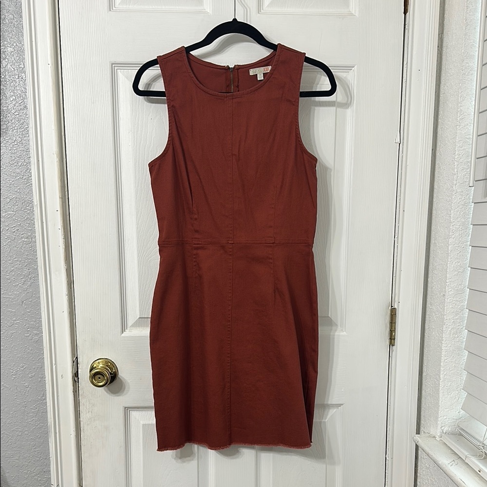 Elegant Sleeveless Brown Dress